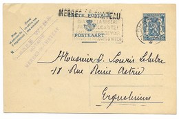 Griffe/naamstempel   MERBES-LE-CHATEAU  1943 Op Entier/postwaarde 50 Ct - 1935-1949 Kleines Staatssiegel