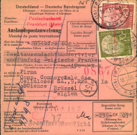 1955, Auslandspostanweisung Mit 70 Und 80 Pfg. Heuss I Ab FRANKFURT (MAIN) Nach Belgien. - Lettere