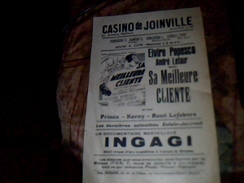 Vieux Papier Tract Affichette Casino De Joinville Piece Theatrale " Sa Meilleure Cliente" Annee ?? - Teatro, Travestimenti & Mascheramenti
