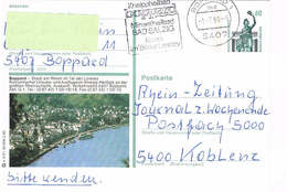 Deutschland Bildpostkarte Boppard Am Rhein - Altstadt, Schiff, Kirche, UNESCO Welterbe Mittelrheintal - Geïllustreerde Postkaarten - Gebruikt