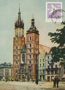 D28095 CARTE MAXIMUM CARD 1962 POLAND - ST. MARY'S CHURCH KRAKOW CP ORIGINAL - Iglesias Y Catedrales