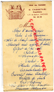 87 - LIMOGES - MENU G. CASSETARI  PROPRIETAIRE - VILLA DES PLATANES - 4 RUE DE BELFORT - 1954 - Menükarten