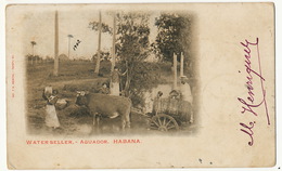 Water Seller Aguador Habana Havana Cuba  No 7 A. Mental  P. Used 1902 To Guanabacoa Ox Cart - Cuba