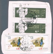 Macau, 1988, # 444, 557, Fragmento, Used - Used Stamps
