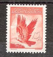 LIECHTENSTEIN, 1934 LUFTPOST / Poste Aérienne Yvert N° 10, AIGLE ROYAL Eagle , 15 R Orange Neuf * / MH  ,TB - Air Post