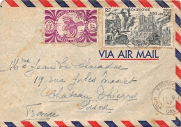 TCHAD AU RHIN LETTRE DE NOUMEA NOUVELLE CALEDONIE  => FRANCE COLONIES COVER - Lettres & Documents