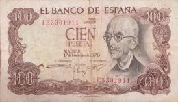 Espagne SPAIN 100 PESETAS VF Banknote 1970 - 100 Peseten