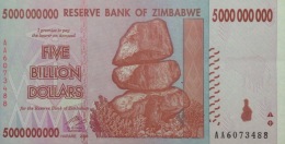 Zimbabwe Simbabwe Zimbabue  5000000000 5.000.000.000 Dollars UNC Banknote - Zimbabwe