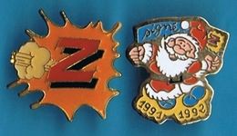 2 PIN´S //  ** PÈRE NOËL ** 1991/1992 ** " Z " ** - Navidad