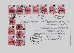 ROUMANIE « PLOIESTI »LSE – Affrancht. « FRANCE » à 6500 LeiYv.N°4446 Bde 5 + Bde 3 + Paire - Postmark Collection
