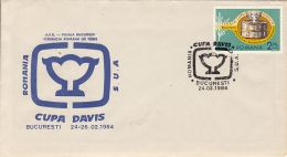 4779FM- DAVIS CUP, ROMANIA-USA GAME, TENNIS, SPECIAL COVER, 1984, ROMANIA - Tennis