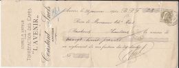 53338- PROMISSORY NOTE, COFFEE FACTORY, KING LEOPOLD 2ND STAMP, 1910, BELGIUM - Banque & Assurance