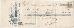 53339- PROMISSORY NOTE, COFFEE FACTORY, KING LEOPOLD 2ND STAMP, 1909, BELGIUM - Bank & Versicherung