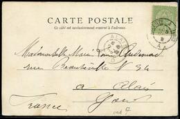 TUNISIE - N° 22 / CPA POUR ALAIS , CACHET FERROVIAIRE " BIZERTE À TUNIS / A / LE 8/12/1902 " - TB - Storia Postale