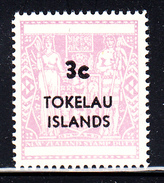 Tokelau MNH Scott #12 3c Surcharge On New Zealand Postal-Fiscal Coat Of Arms 1967 Variety: Bottom Curve Of 3 Short - Tokelau
