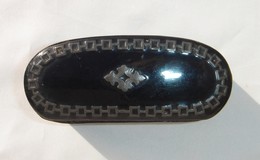 PetiteTabatière En Papier Maché Noir - Fin XIX Siècle - Dimensions 7 Cm X 3 Cm X 2,5 Cm - Bon état Général. - Contenitori Di Tabacco (vuoti)