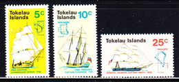 Tokelau MNH Scott #22-#24 Set Of 3 Sailing Ships 1970 Discovery Of Tokelau Islands - Tokelau