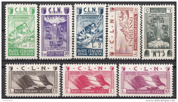 Italia 1945 C.L.N. Emissione Locale Aosta Serie Completa 8 Valori Nuovi Full Set - Comité De Libération Nationale (CLN)