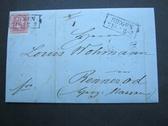 1860 , SIEGEN , Klarer Stempel Auf Brief Mit Inhalt  Nach Dillenberg - Storia Postale