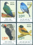 INDIA 2016 Near Threatened BIRDS 4v Stamp Complete MNH Vogel Bird Fauna - Passeri