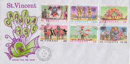 St. VINCENT :1975: Y.380-85 On FDC : CARNIVAL,CARNAVAL,KLEDIJ,HABILLEMENT,CLOTHES, - St.Vincent (...-1979)