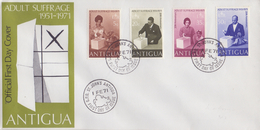 ANTIGUA :1971: Y.258-61 On FDC : SUFFRAGE,DEMOCRACY,POLITICS,BALLOT-BOX,URN, - 1960-1981 Ministerial Government