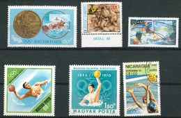 Water-polo  Lot 06 ; 6 Timbres Hongrie Yougoslavie Allemagne Nicaragua / Sport Jeux Olympiques - Wasserball