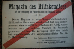 GUERRE 1939-1945-MILITARIA- RARE AFFICHE MAGAZIN DES HILSKOMITEES- VON MANGOLDT- ALLEMAGNE WW2 - Posters