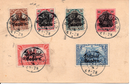 ALLEMAGNE...7 TIMBRES SUR CARTE.1919.. - Lettres & Documents