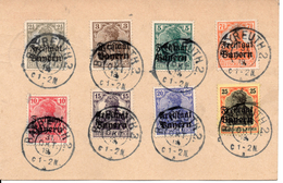 ALLEMAGNE...9 TIMBRES SUR CARTE PREOBLITEREE.1919.. - Covers & Documents