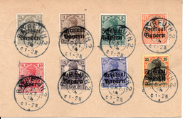 ALLEMAGNE...9 TIMBRES SUR CARTE PREOBLITEREE.1919.. - Lettres & Documents