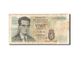 Billet, Belgique, 20 Francs, 1964-1966, 1964-06-15, KM:138, B - 20 Franchi