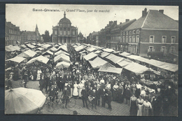 +++ CPA - SAINT GHISLAIN - Grand'place Jour De Marché - TB   // - Saint-Ghislain