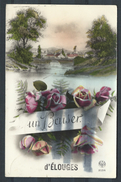 +++ CPA - Un Baiser D' ELOUGES - Carte Fantaisie - Fleur Rose - A.Noyer 2034  // - Dour