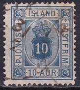 Danisch-Island 1879 Service Stamp 10 Aur Blue Michel D 5 Aa - Officials