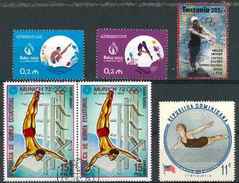 Plongeon  Lot 09 ; 6 Timbres Azerbaidjan Tanzanie Guinée Dominique / Sport Jeux Olympiques - Duiken