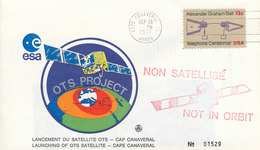 Lancement Du Satellite OTS-Cap Canaveral 13 Septembre 1977 "NON SATELLISÉE" En Rouge - Amérique Du Nord