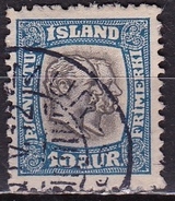 Danisch-Island 1907 Service Stamp Kings Chritian IX - Frederik VIII 10 Aur Blue / Grey Michel D 27 - Dienstzegels