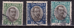 Danisch-Island 1920 Service Stamp King Chritian X 3 Values From The Set Michel D 34-36-37 - Dienstmarken