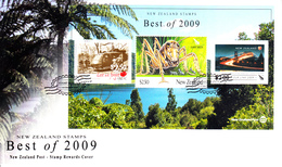 New Zealand Set Of 3 'Best Of 2009' Stamp Rewards Miniature Sheet On Covers Dated December 31, 2009 - Covers & Documents