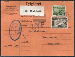 1956 Iceland Fylgibrief Parcelcard Reykjavik - Lettres & Documents