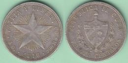 1916-MN-120 CUBA. KM 13.2 SILVER 20c STAR 1916. ESTRELLA RADIANTE. - Cuba