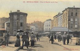 Bourg-de-Péage (Drôme) - Place Du Marché, Vue Du Pont - Collection Peyrouse - Carte A.B. & Cie Colorisée, Non Circulée - Bourg-de-Péage