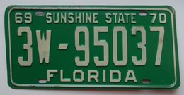 Plaque D'immatriculation - USA - Etat De Floride 1969-70 - - Number Plates
