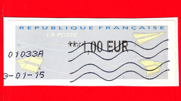 FRANCIA - Usato - 2015 - Vignetta - ATM - Avion En Papier - 1.00 - 2000 « Avions En Papier »