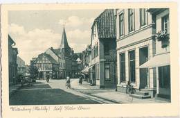 WITTENBURG Mecklenburg Adolf Hitler Strasse Belebt Fahrrad Oldtimer Grünlich 12.8.1939 Gelaufen - Hagenow