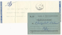 COTE D'IVOIRE - 1960 - ENVELOPPE + TELEGRAMME De PARIS Pour BOUAKE - Briefe U. Dokumente