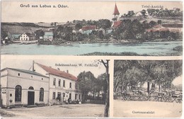 Gruß Aus LEBUS An Der Oder Schützenhaus W Fröhlich Belebt Gesamtansicht Color 15.5.1912 Gelaufen - Neumark