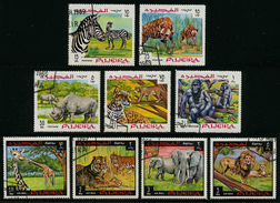 FUJEIRA - ANIMAUX SAUVAGES - YT 84 + PA 23 - SERIE COMPLETE 9 TIMBRES OBLITERES - Andere