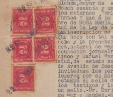 REP-176 CUBA REPUBLICA REVENUE (LG-1161) 2c VERMELLION TIMBRE NACIONAL 1924 ROULLETED PERF COMPLETE DOC DATED 1930. - Postage Due